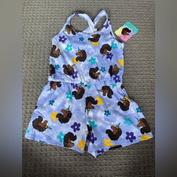 Afro Unicorn Other - 💋NWT Afro Unicorn Romper, Girls, Size Small 6-7